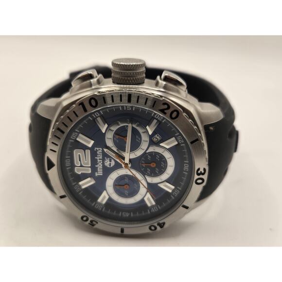 Timberland Kingsbridge QT7129501 Blue Quartz Chunky Dive Watch. NWOT. New Bat. - Picture 8 of 12